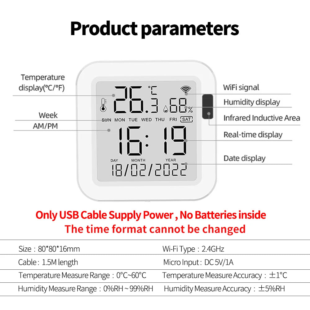 Tuya WiFi Smart Temp & Humidity Sensor