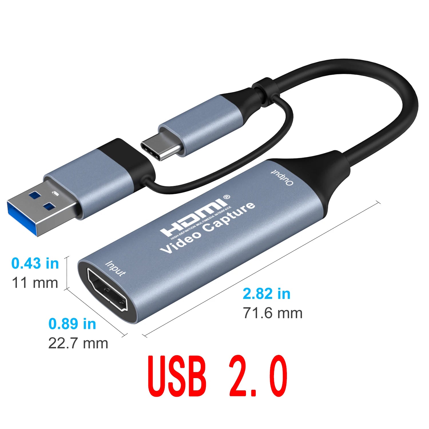 2-in-1 USB Type-C HDMI Capture Card