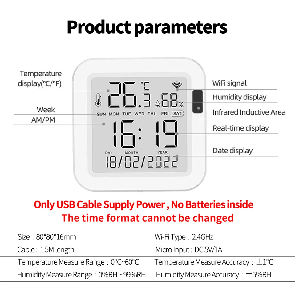 Tuya WiFi Smart Temp & Humidity Sensor