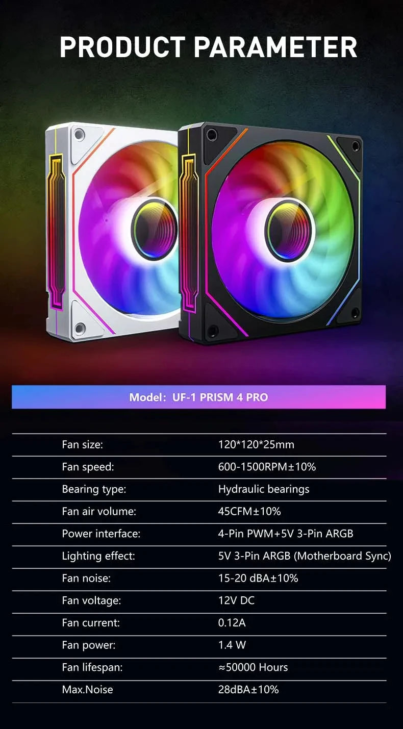 UPSIREN PRISM 4 PRO ARGB 120mm Fan