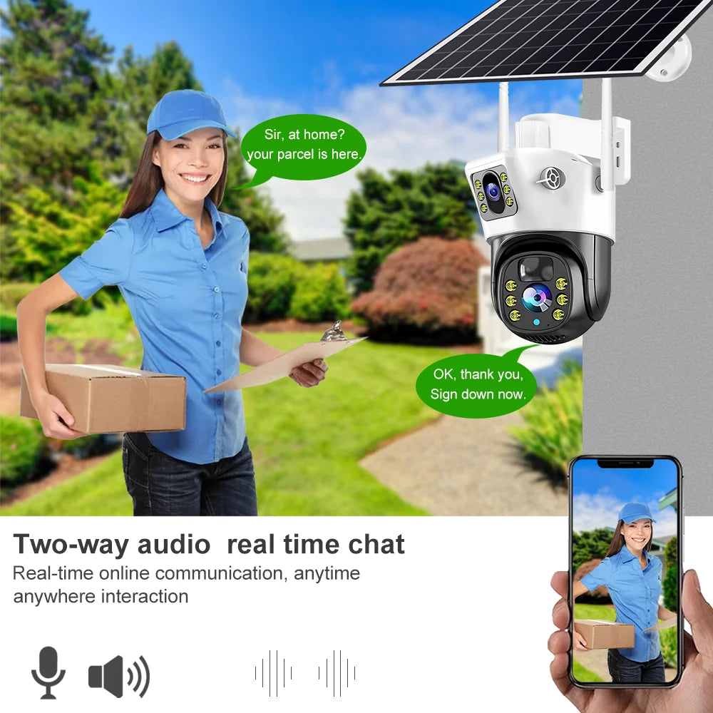 8MP 4K 4G Solar Security Camera