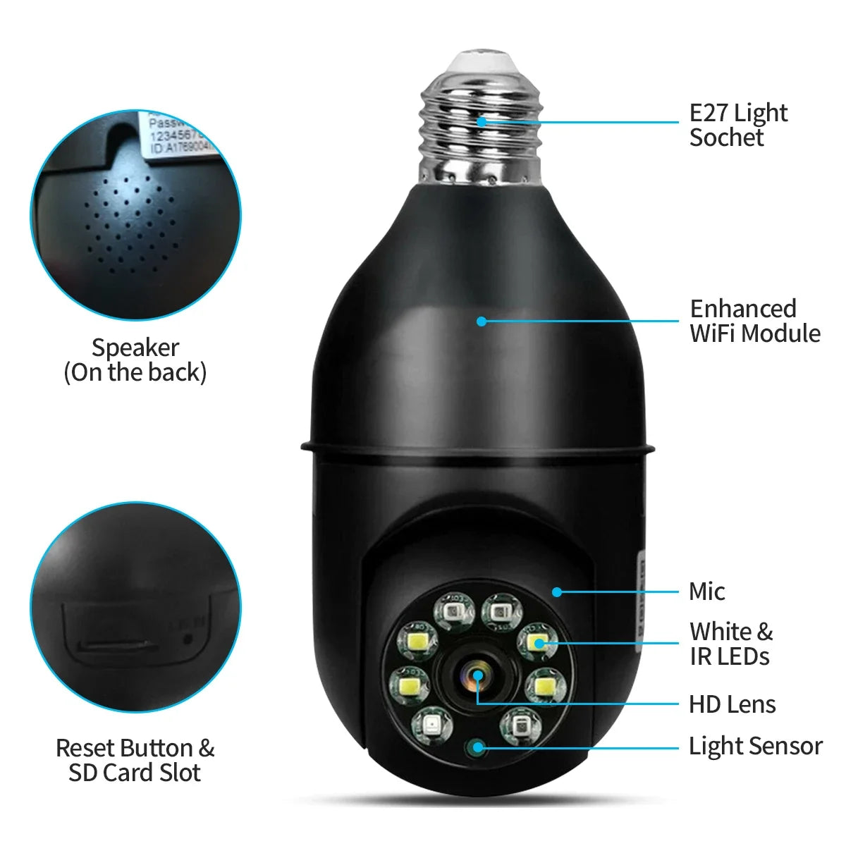 Tuya 5MP E27 Bulb Security Camera