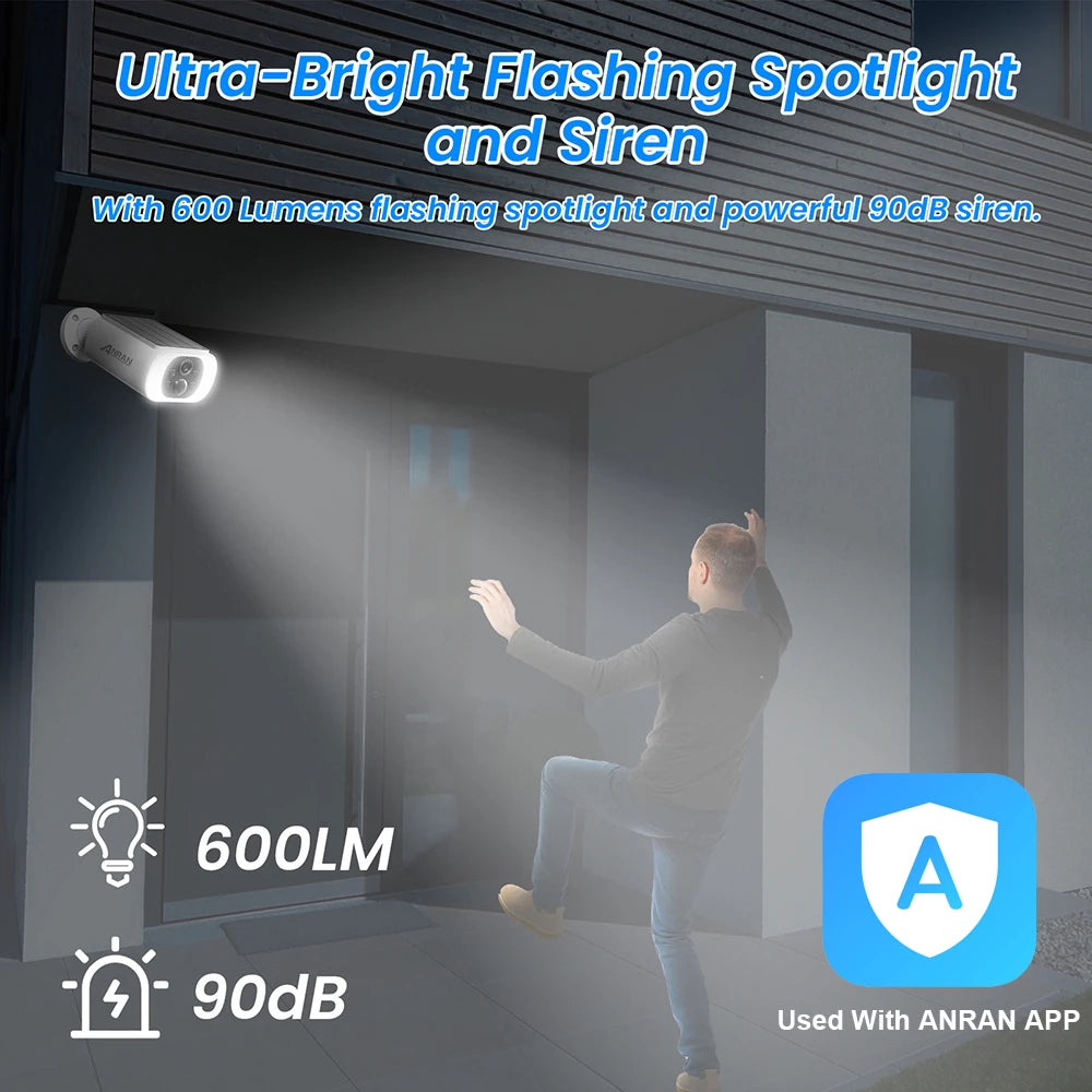 ANRAN 3MP Solar WiFi Security Camera