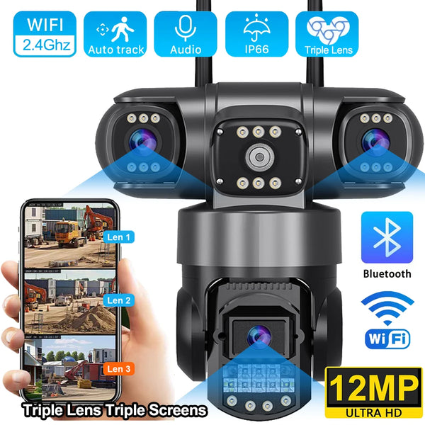 V380 Pro 12MP 6K Triple Lens WiFi Camera