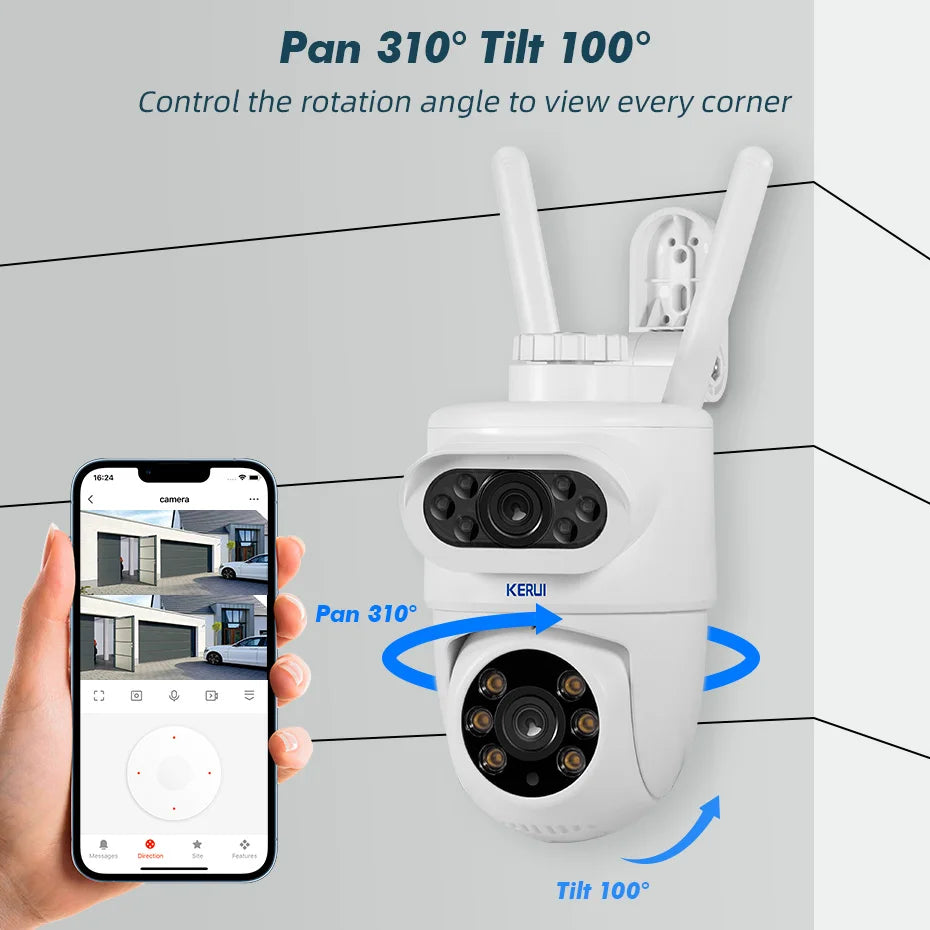 KERUI 10MP 5K Dual Lens WiFi PTZ Camera