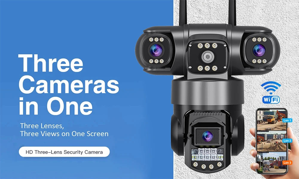 V380 Pro 12MP 6K Triple Lens WiFi Camera