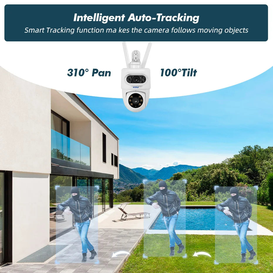 KERUI 10MP 5K Dual Lens WiFi PTZ Camera