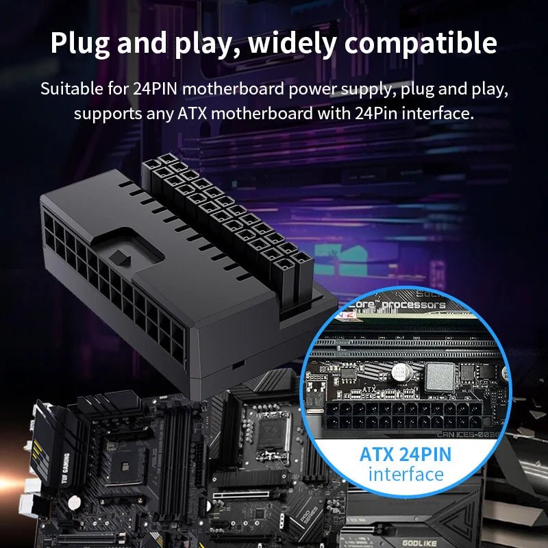 Teucer ATX 24Pin 90° ARGB Power Connector Adapter
