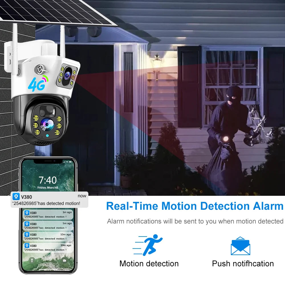 8MP 4K 4G Solar Security Camera