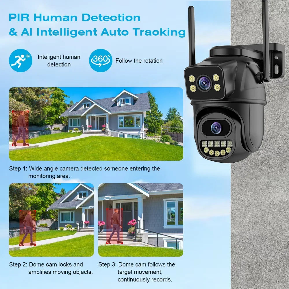 4K 8MP Dual Lens WiFi PTZ Camera