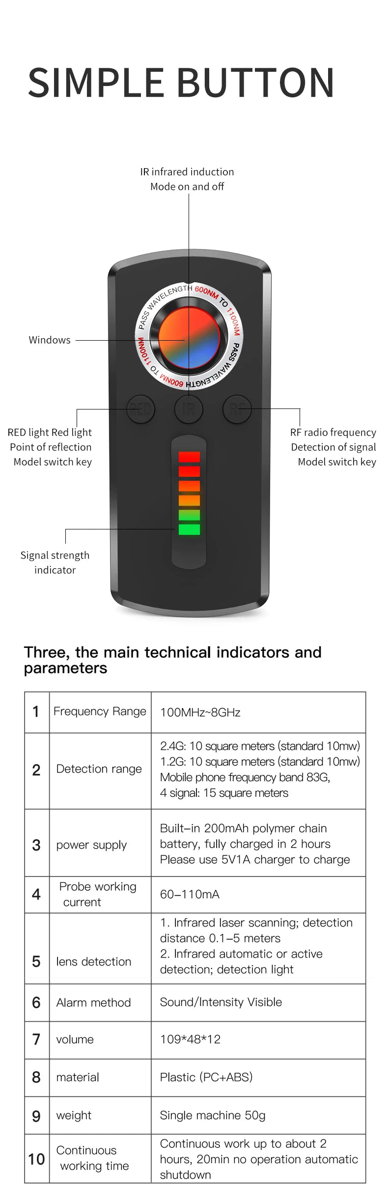 Hidden Camera & Spy Detector – Professional Anti-Spy Gadget