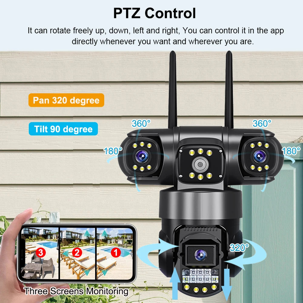 V380 Pro 12MP 6K Triple Lens WiFi Camera