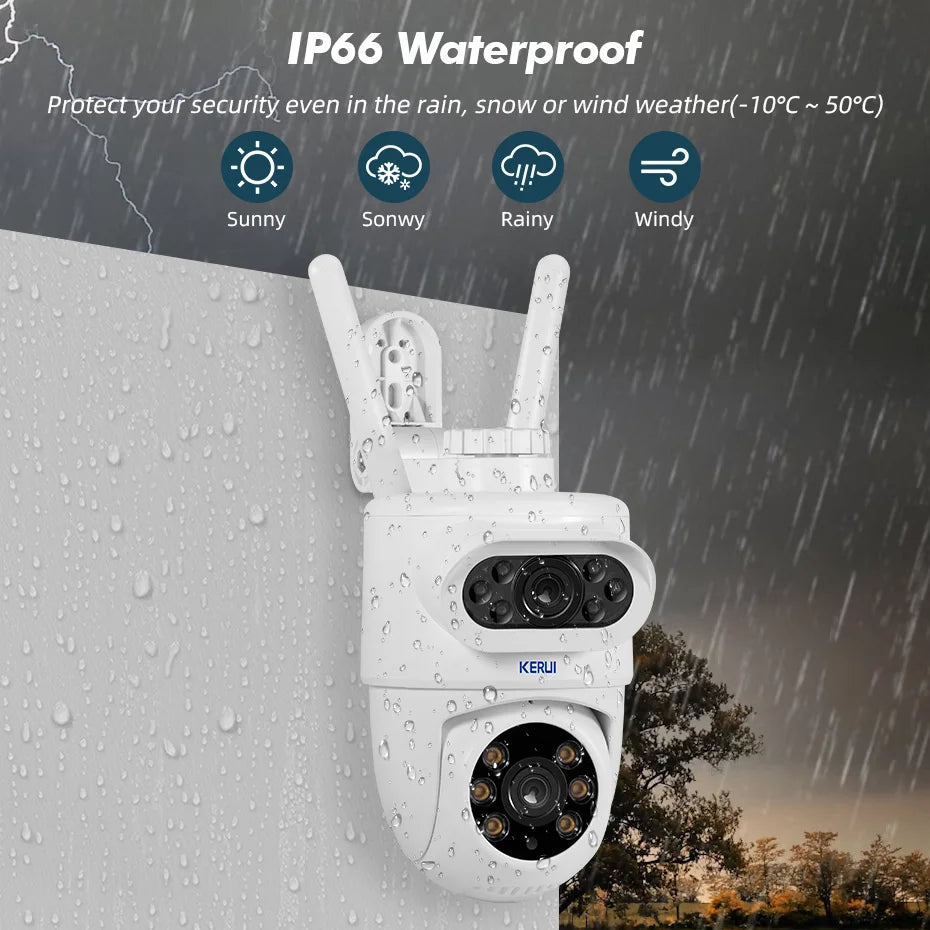 KERUI 10MP 5K Dual Lens WiFi PTZ Camera