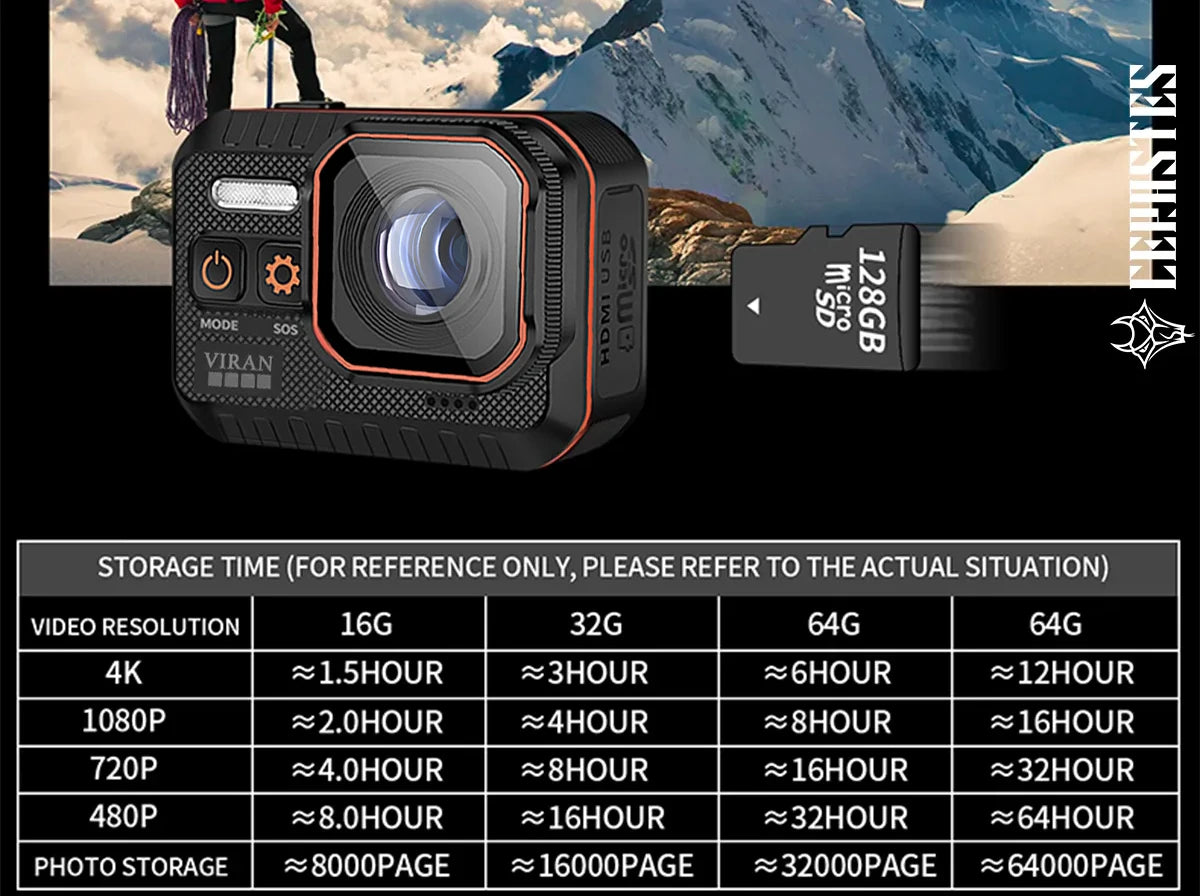 4K Waterproof Action Camera with Remote