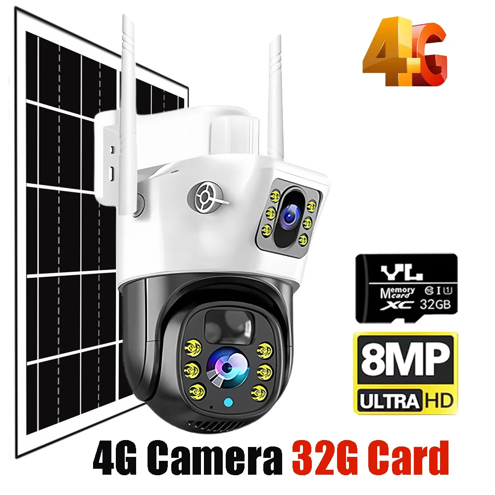 8MP 4K 4G Solar Security Camera