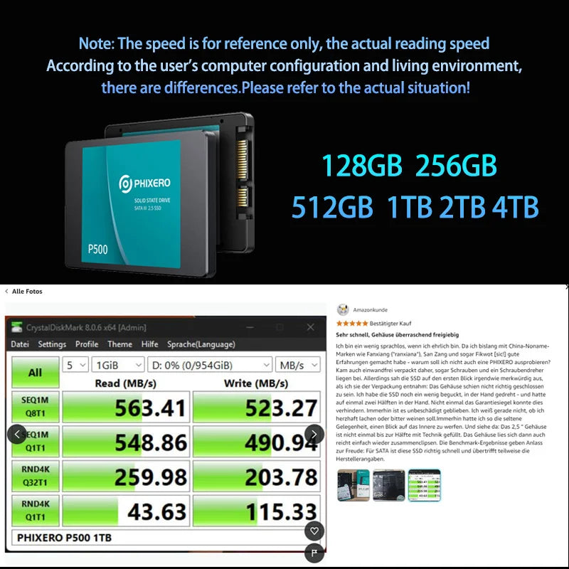 PHIXERO 2.5" SATA SSD