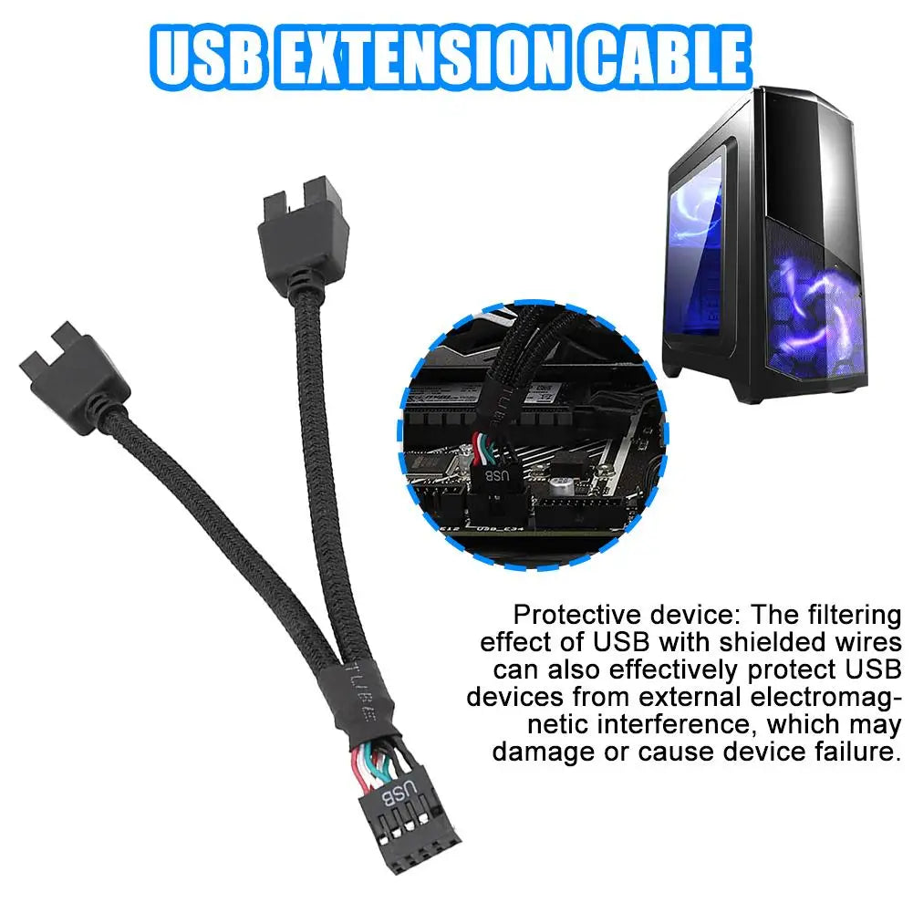12cm USB 9-Pin Motherboard Extension Cable