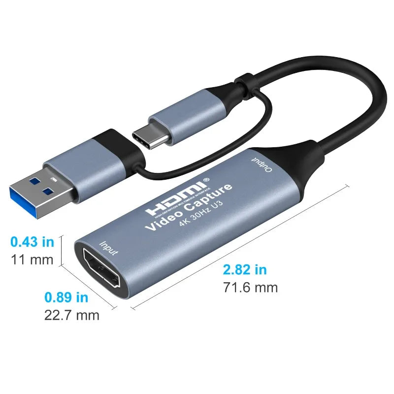 2-in-1 USB Type-C HDMI Capture Card