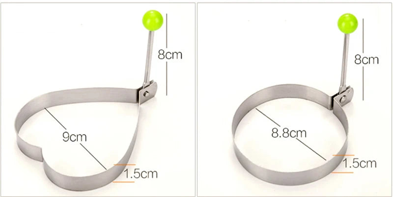 Stainless Steel Heart-Shaped Egg & Pancake Mold