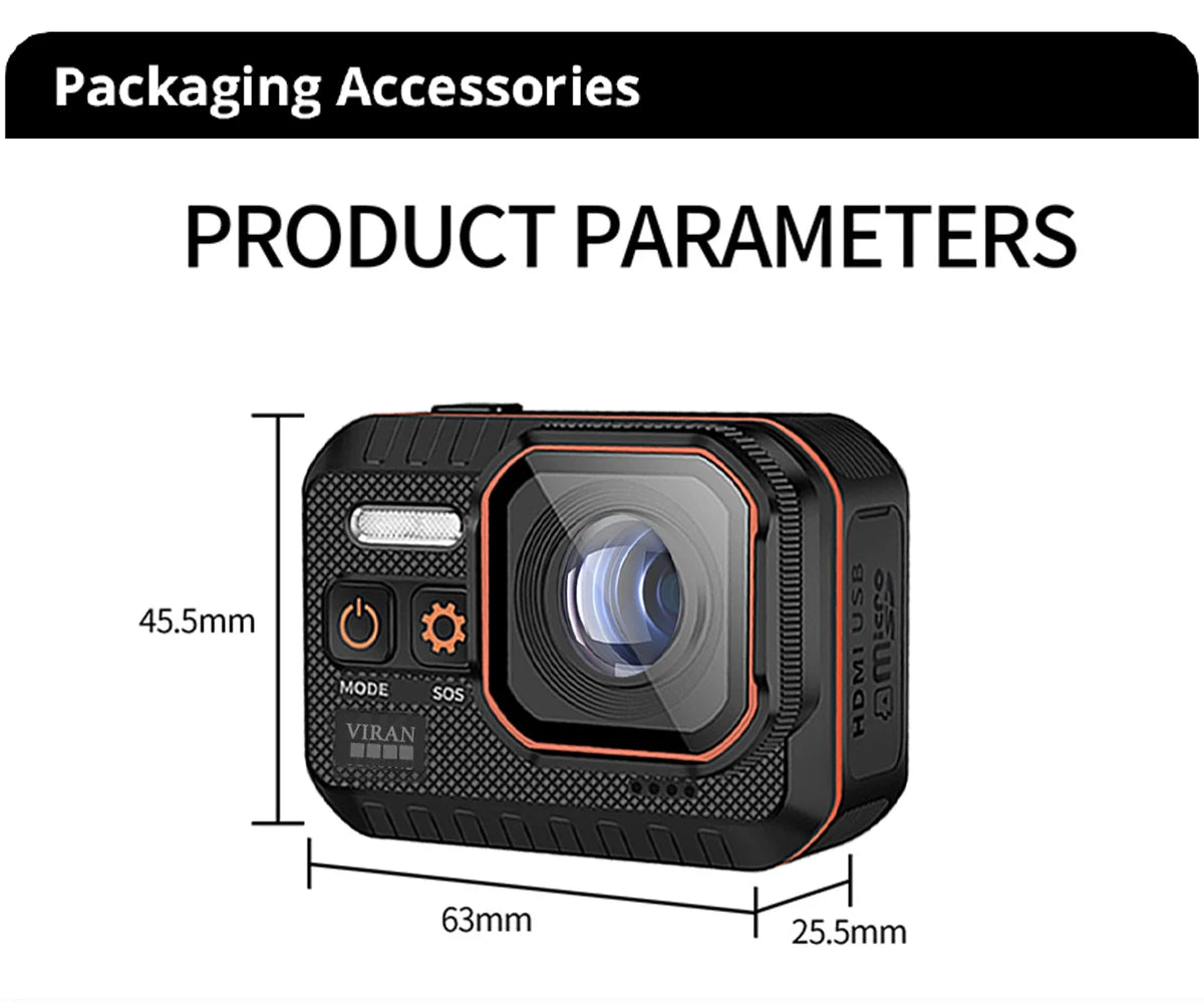 4K Waterproof Action Camera with Remote