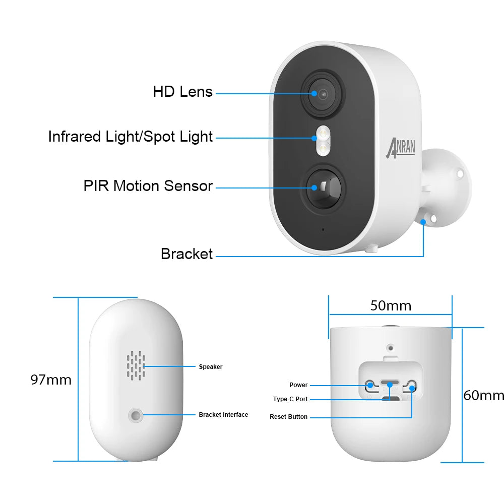 ANRAN 2K Wireless Security Camera