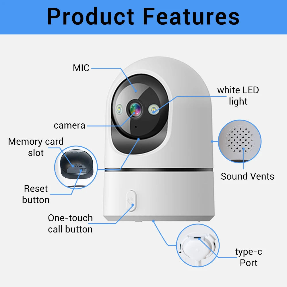 PEGATAH 8MP WiFi PTZ Security Camera