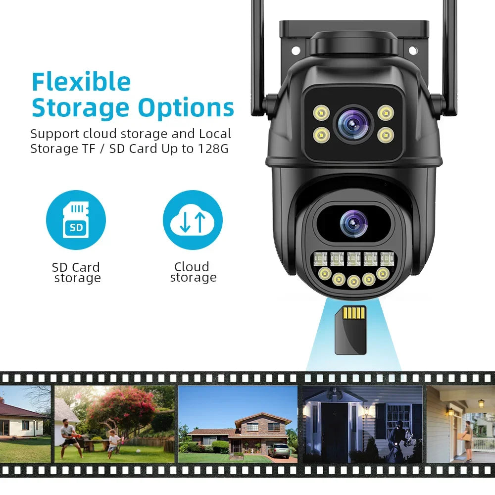 4K 8MP Dual Lens WiFi PTZ Camera