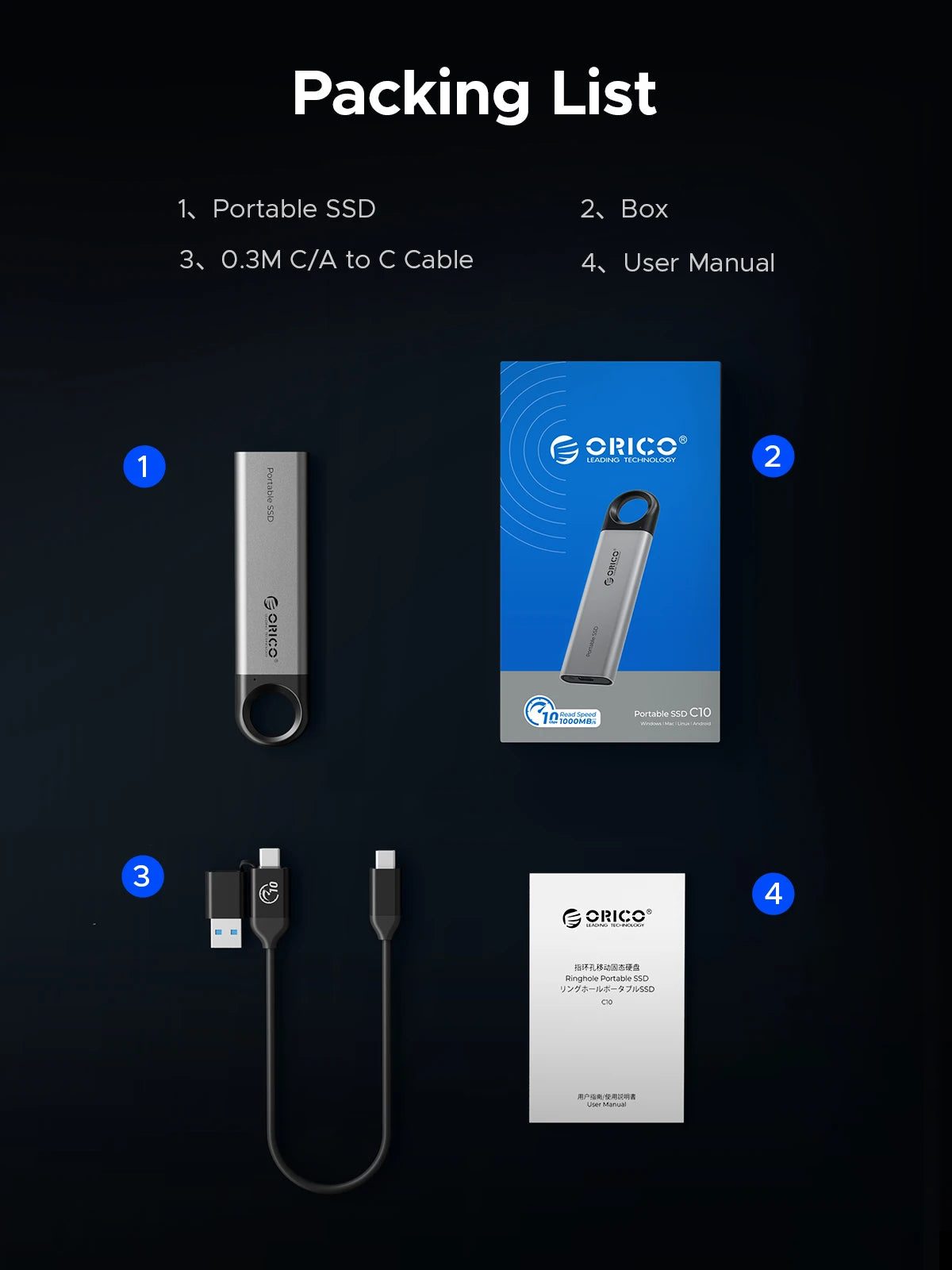 ORICO 1TB Portable External SSD