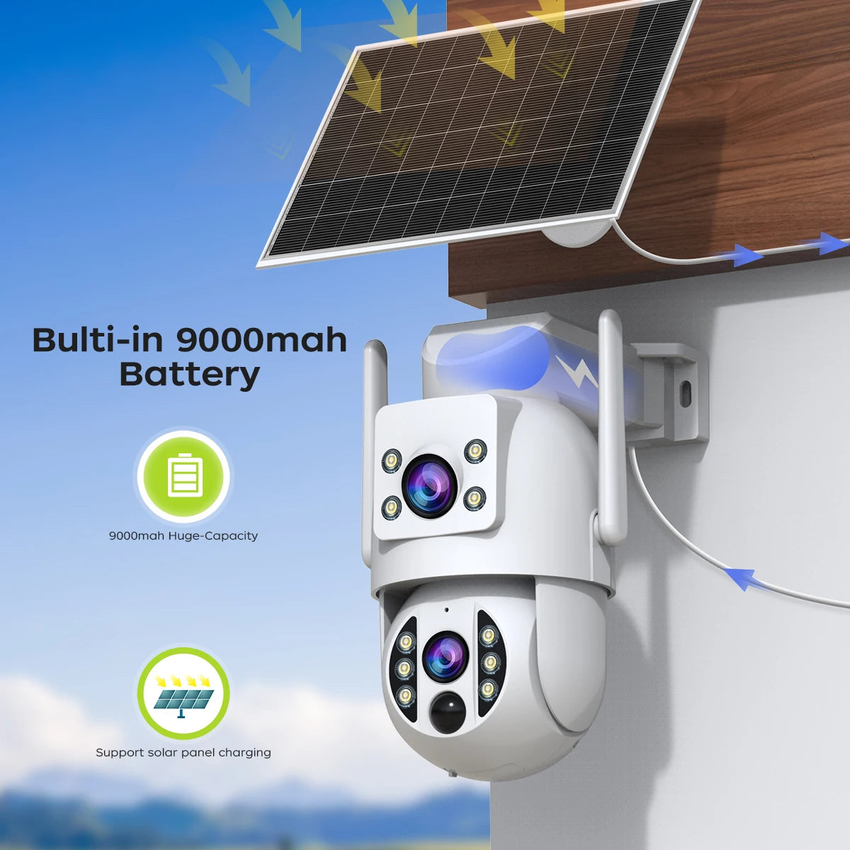 JOOAN 4K Dual Lens Solar Security Camera