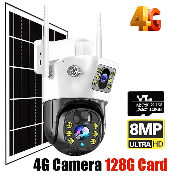 8MP 4K 4G Solar Security Camera