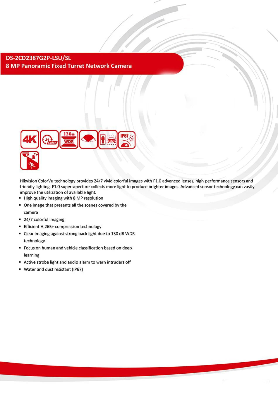 Hikvision 8MP ColorVu Panoramic Turret Camera