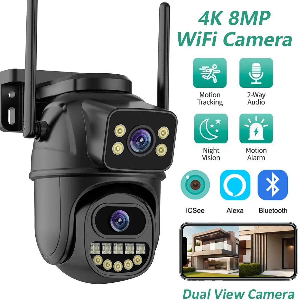 4K 8MP Dual Lens WiFi PTZ Camera