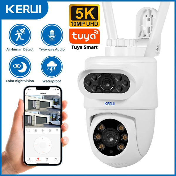 KERUI 10MP 5K Dual Lens WiFi PTZ Camera